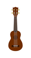 Obraz na płótnie Canvas ukulele guitar front view wooden musical instrument from hawaii