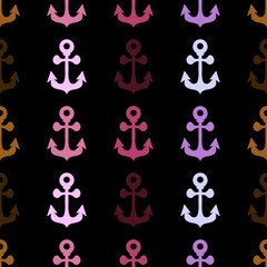 Summer sea anchors seamless pattern for fabrics and clothes and wrapping paper and linens and kids and travel notebooks