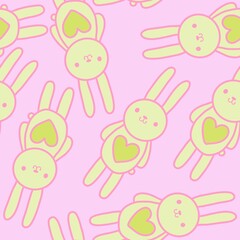Cartoon kids rabbit print for new year gifts and Christmas wrapping paper and notebooks and Easter packaging