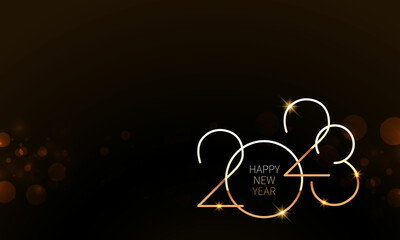 2023 Happy New Year Background Design. Greeting Card, Banner, Poster. Vector Illustration.