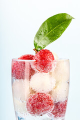 Fresh lychee juice fizzy cold drink
