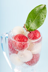 Fresh lychee juice fizzy cold drink