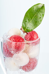 Fresh lychee juice fizzy cold drink
