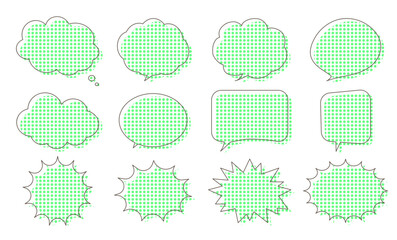 吹き出し　イラスト　素材　セット