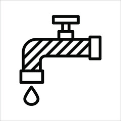 Faucet vector icon. Black illustration isolated on a white background for graphic and web design.