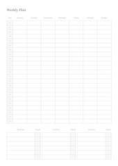 Note, scheduler, diary, calendar planner document template illustration. Weekly plan.