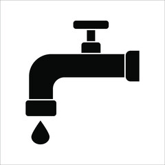 Faucet vector icon. Black illustration isolated on a white background for graphic and web design.