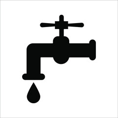 Faucet vector icon. Black illustration isolated on a white background for graphic and web design.