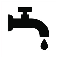 Faucet vector icon. Black illustration isolated on a white background for graphic and web design.