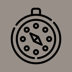 Compass icon, logo, vector illustration isolated on gray background. suitable for maps, travel, navigation and logos.