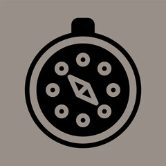 Compass icon, logo, vector illustration isolated on gray background. suitable for maps, travel, navigation and logos.