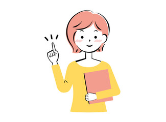 ファイルを持った若い女性　3c