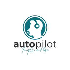 autopilot technology illustration logo design