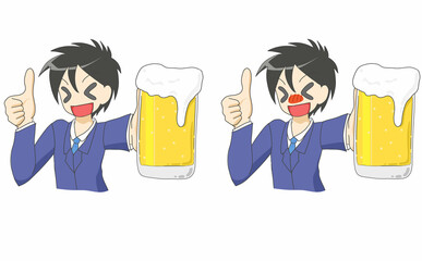 ビールで乾杯　男性