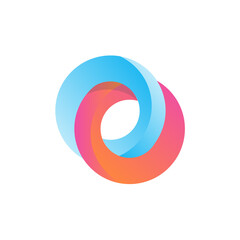 Simple and attractive fused two circle logo for business vector design