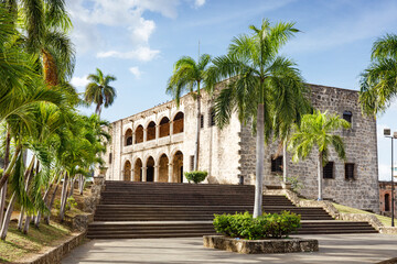 Fototapeta na wymiar Alcazar de Colon, Diego Columbus residence situated in Spanish Square. Colonial Zone of the city, declared. Santo Domingo, Dominican Republic.