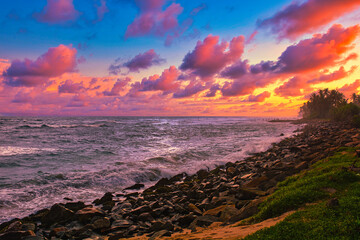黄金海岸の美しい夕景
