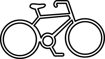 outlined bicycle transportation symbol vector design