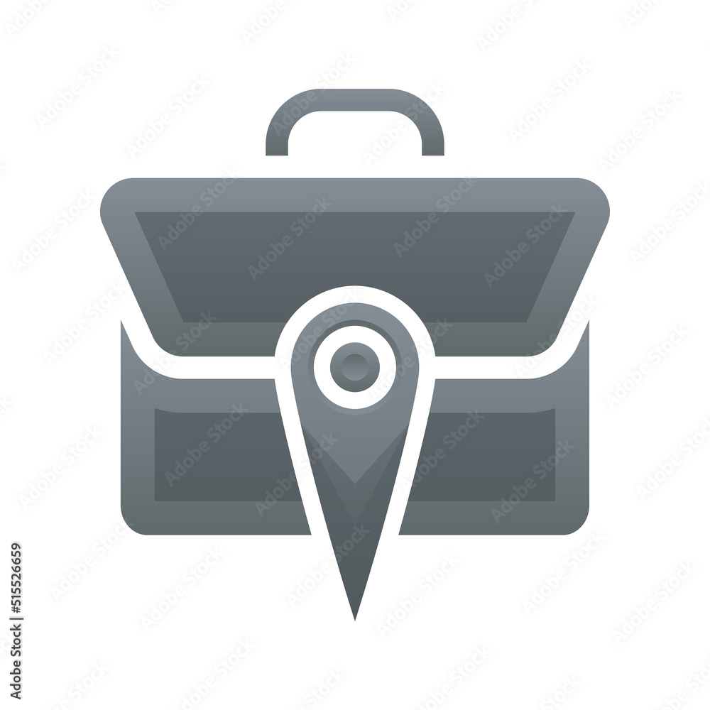 Poster suitcase location logo gradient design template icon element
