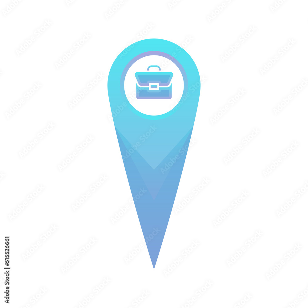 Poster suitcase location logo gradient design template icon element
