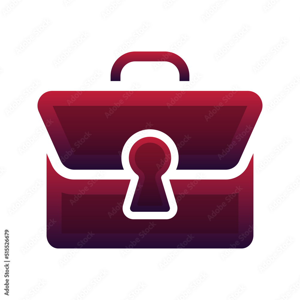 Poster suitcase keyhole logo gradient design template icon element