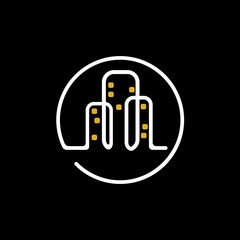 simple city logo design with cool lines