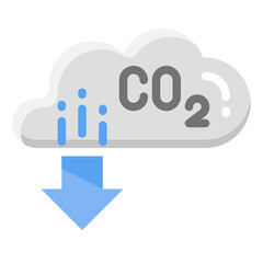 decarbonisation flat icon