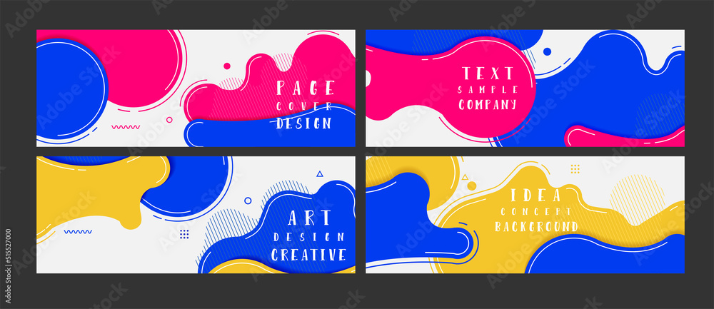 Poster abstract vector banners. geometric graphic element banners. colored forms liquid shapes. background 