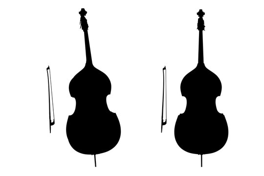 Violoncello icon, Cello icon. Music instrument silhouette. Creative concept design in 
realistic style. illustration on white background.