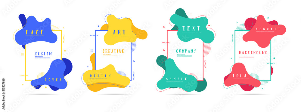 Poster vector frame border design liquid shape colorful template banner. background layout for presentation