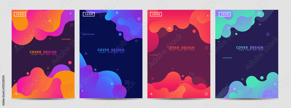 Poster vector design liquid shape colorful template banner with gradient or dynamic color. background layou