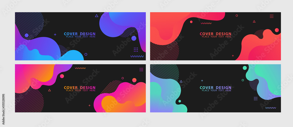 Poster vector design liquid shape colorful template banner with gradient or dynamic color. background layou