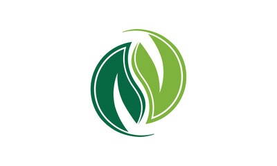 Nature creative symbol organic concept. Bio herbal health care abstract business eco logo. Fresh food, circle package, beauty flora, pharmacy icon. Corporate identity logotype, company graphic design