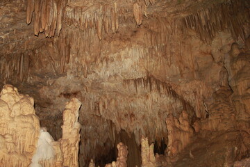 Amazing scenery of cave (Goa Gong) with beautiful stalagmites and stalactites in Pacitan, Indonesia