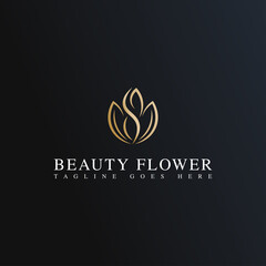 Beautiful Luxury Logo Line Art Letter S Flower.