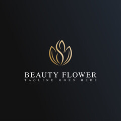Beautiful Luxury Logo Line Art Letter S Flower.