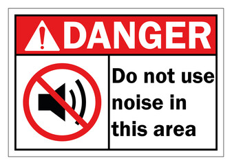 Sign prohibiting noise in this area. vector illustration