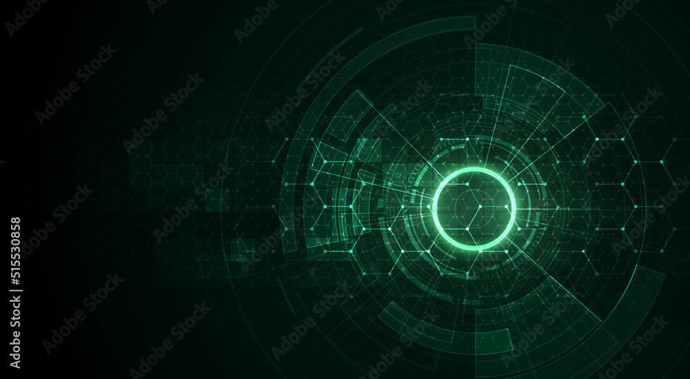 Aufkleber ui hud screen tech system innovation concept background template. vector illustration.