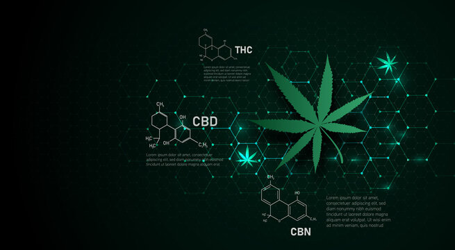 cannabis molecular structure medical concept background