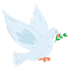 pigeon with branch