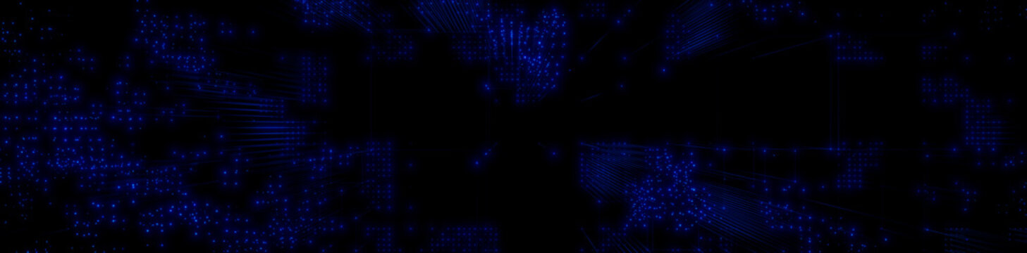 Futuristic, High Tech, Blue Background, with Network Lines. Digital Connectivity Concept. 3D Render