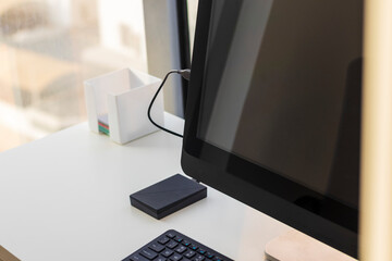 Shot of a modern working space. Interior