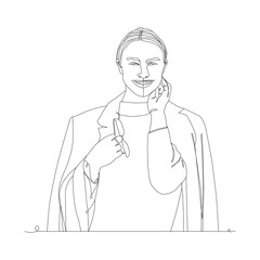 Woman face continuous line drawing. fashion concept, woman beauty minimalist