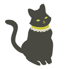 〘 ベクター 〙 シンプルな黒猫のイラスト