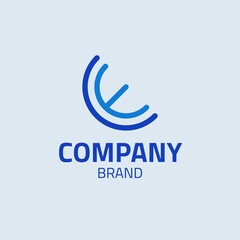 Simple line logo forming two letters.