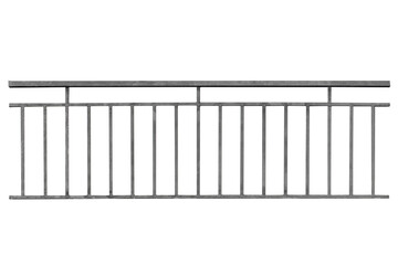 Stainless steel fence isolated on white background