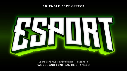Esport text effect gaming neon style. Editable text effect © hiznysyahril