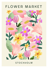 Flower Market Art Poster Art Print - 515533057