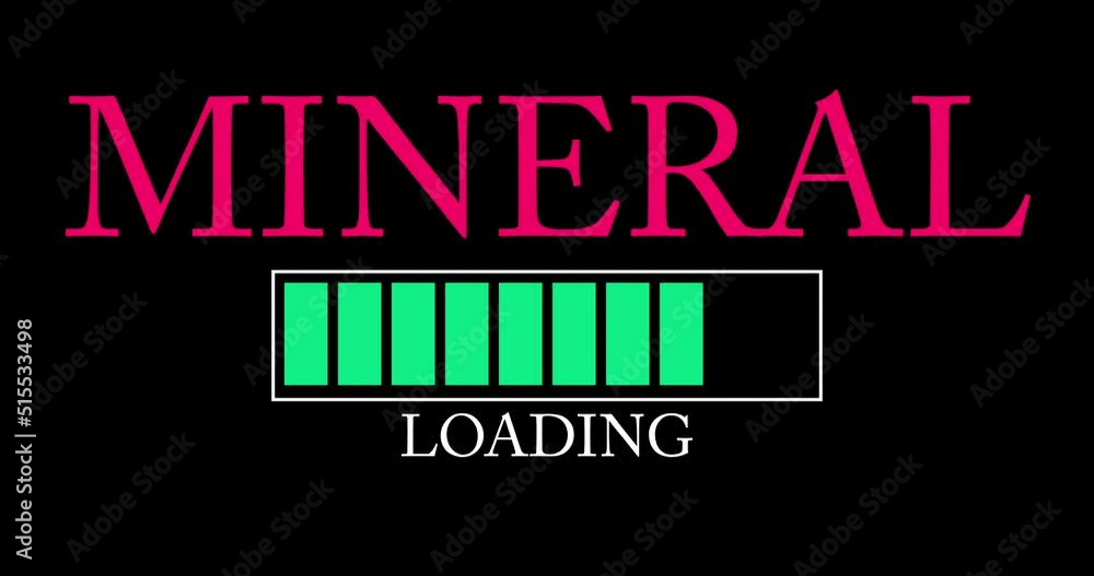 Poster mineral text with loading, downloading, uploading bar indicator. download, upload on computer screen