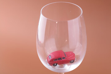 The car model is in the glass